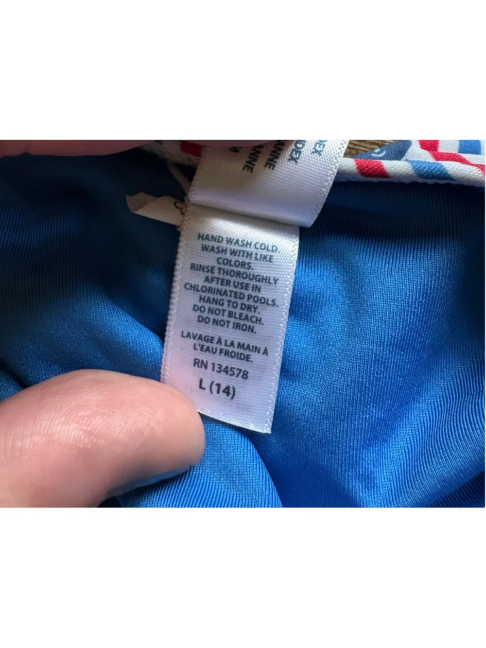 Vineyard Vines Girls Size L (14) Ruffle One-Piece Swimsuit Red White Blue Whale